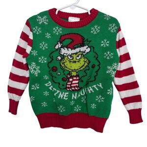 The Grinch by Dr Seuss Knit Sweater Define Naughty Size 4T